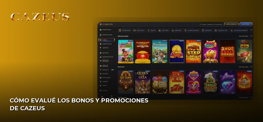 Cómo evalué los bonos y promociones de Cazeus