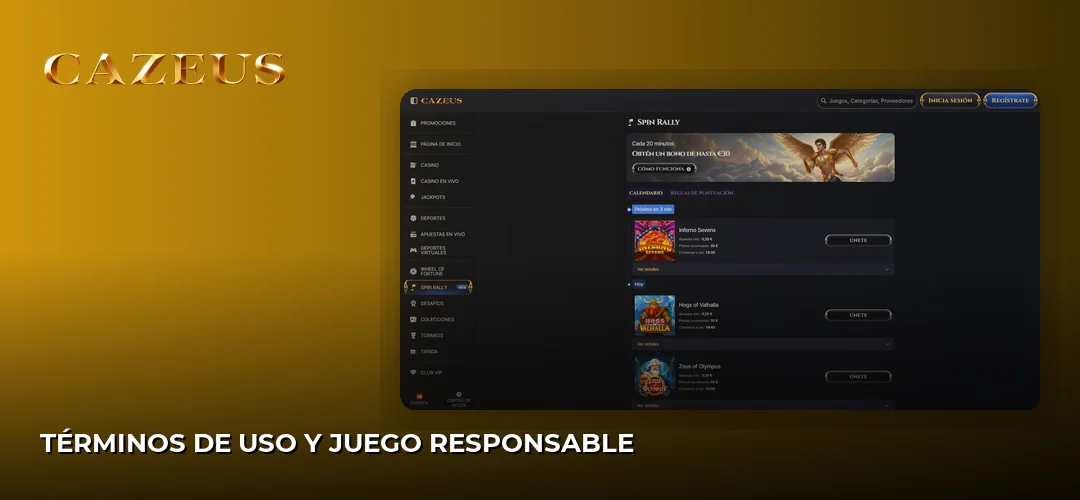 Términos de uso y juego responsable